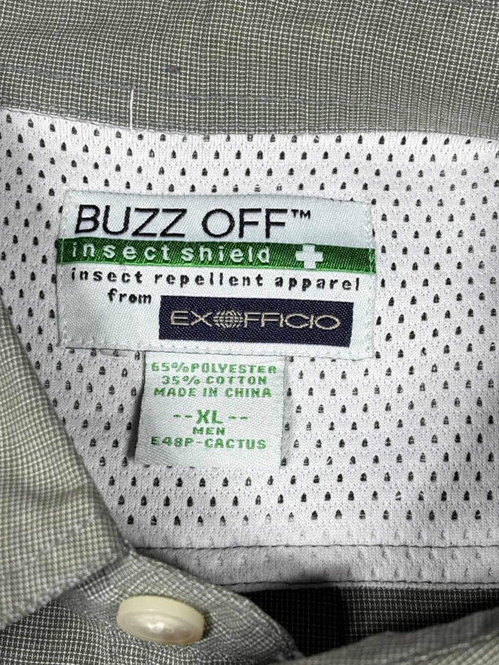 ExOfficio Buzz Off Insect Shield Repellent Green Long SleeveButton Shirt Mens XL - Picture 6 of 9